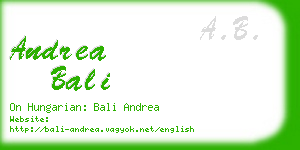 andrea bali business card